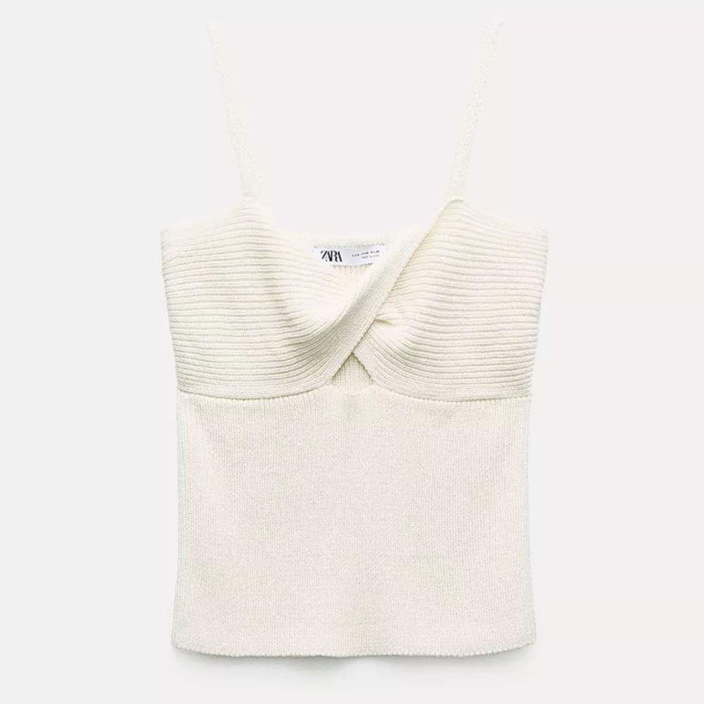 Zara basic knit linen blend Top - XS, NWT